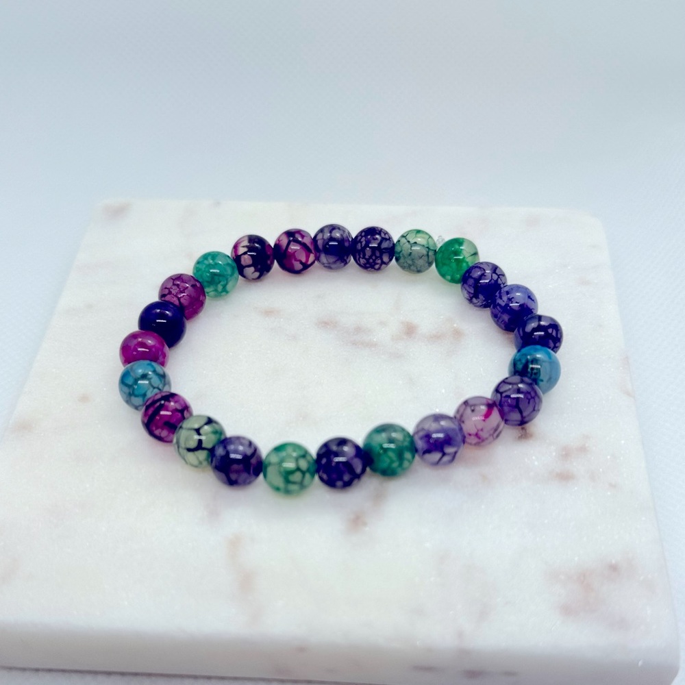 Dragon stone beaded stretch bracelet